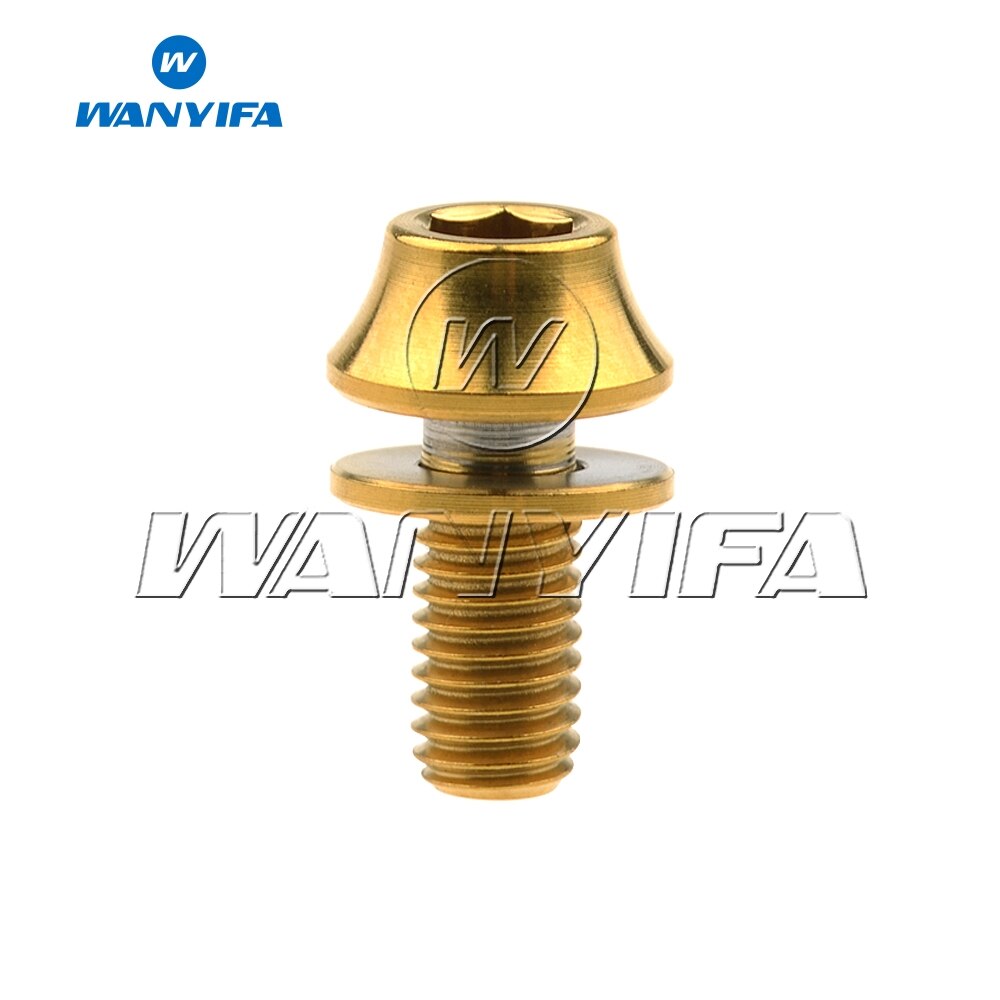 M5x12mm Wanyifa Titanium Ti Bolt with Washers for Bicycle Water Bottle Cage Hex Bolts