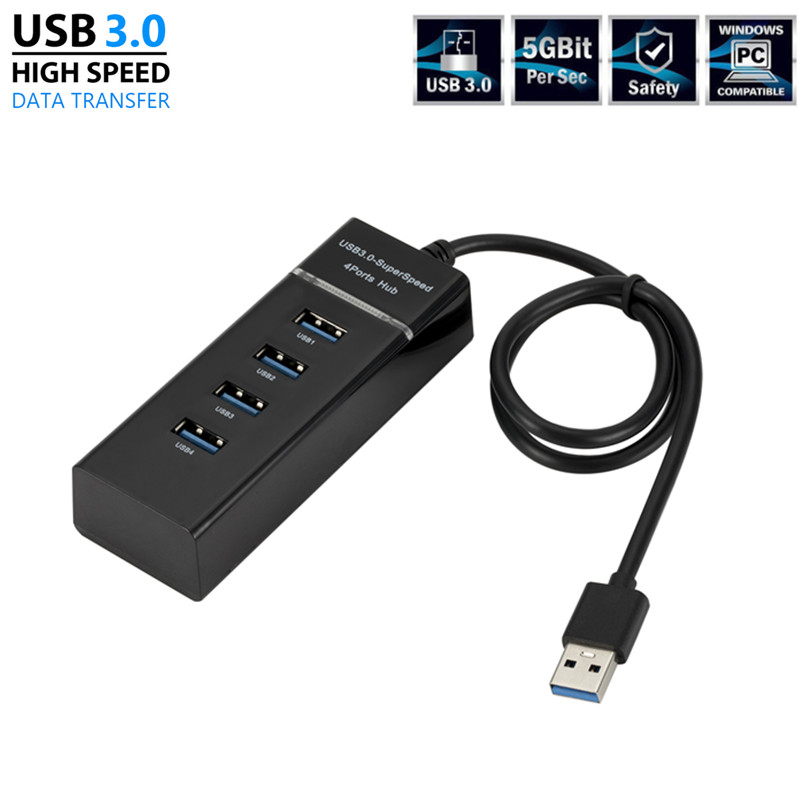 USB HUB 3.0 Multi USB 3.0 HUB Splitter 4 Port Multiple USB Port Adapter with LED Light USB HUB for PC Computer laptoop usb hub