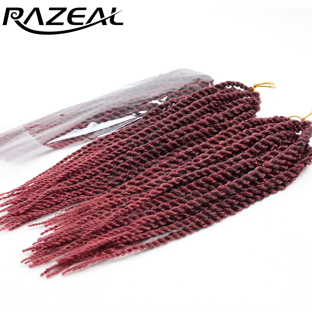 Razeal Micro Crochet Braids 14 inch Senegalese Twist Hair Extension For Kids Teenagers Synthetic Braiding Hair High Temperature