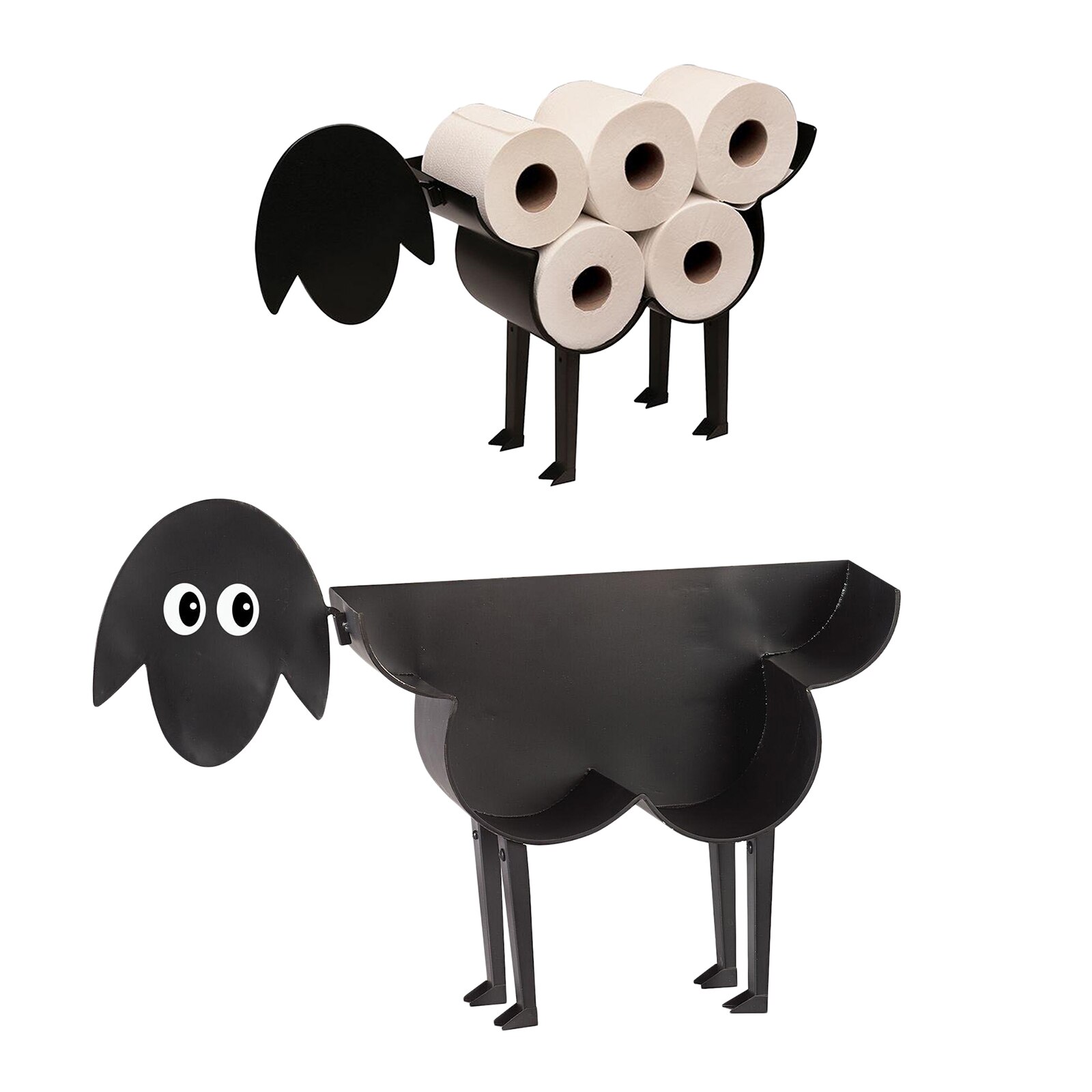 Sheep Toilet Paper Holder Funny Free Standing Bathroom Set 3D Printed Black Sheep Loo Roll Holder Cute Bathroom Storage For Bathroom Shelf Table