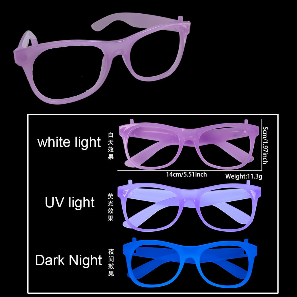 Selvlysende briller neonfargeskiftende briller lysende rekvisitter fluorescerende temafest uv-glød festdekorasjonsutstyr: Dyp safir