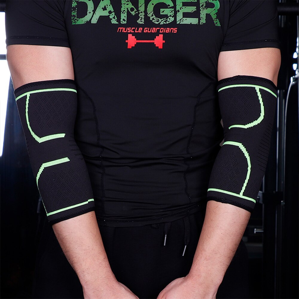 1 stuk elleboogondersteuning elastische gym elleboogbescherming absorbeert zweet sport basketbal arm mouw elleboogbrace buitensporten fietsen