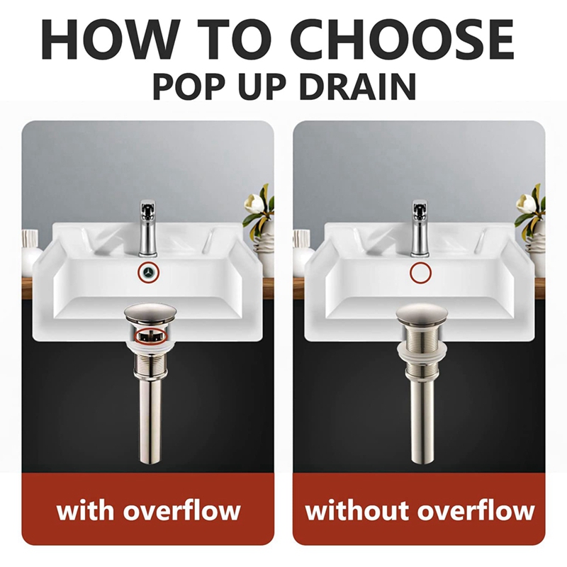 Bathroom Sink Drain Stopper Popup Drain With Overflow For Vessel Sink Lavatory Vanity