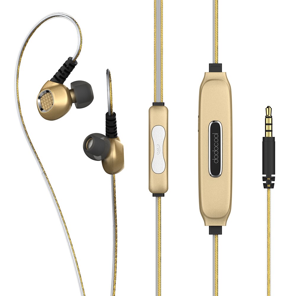 dodocool Luminous Earphone Blue Light EL Glowing Headset with Mic In-Ear Stereo Sport Headphones Noise Cancellation Sweatproof: Default Title