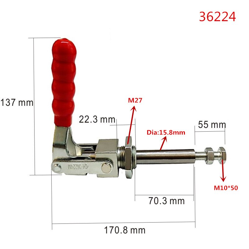Push Pull Toggle Clamp 180 Degree Capacity 136Kg/318kg Quick Release Fixture Clamp for Welding Machine