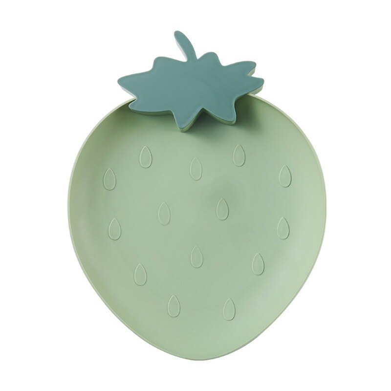 Lui Snack Tray Aardbei Vorm Fruit Lade Snoep Leuke Plaat Snack Schotel Fruit Voedsel Plaat Huishoudelijke Plastic Plaat Voor thuis: green