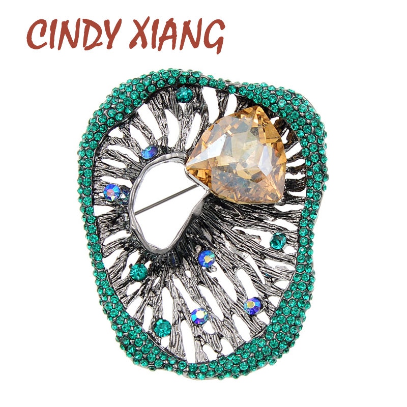 CINDY XIANG Strass Geometrica Spille per Le Donne di Modo dell'annata Spille Retrò Spilla 2 Colori Disponibili vuoto-fuori del Regalo Dei Monili