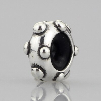 Authentic 925 Sterling Silver Spacer Stopper Mocha Bow Flower Footprint Bead Charm Fit Original Bracelet Jewelry: 5