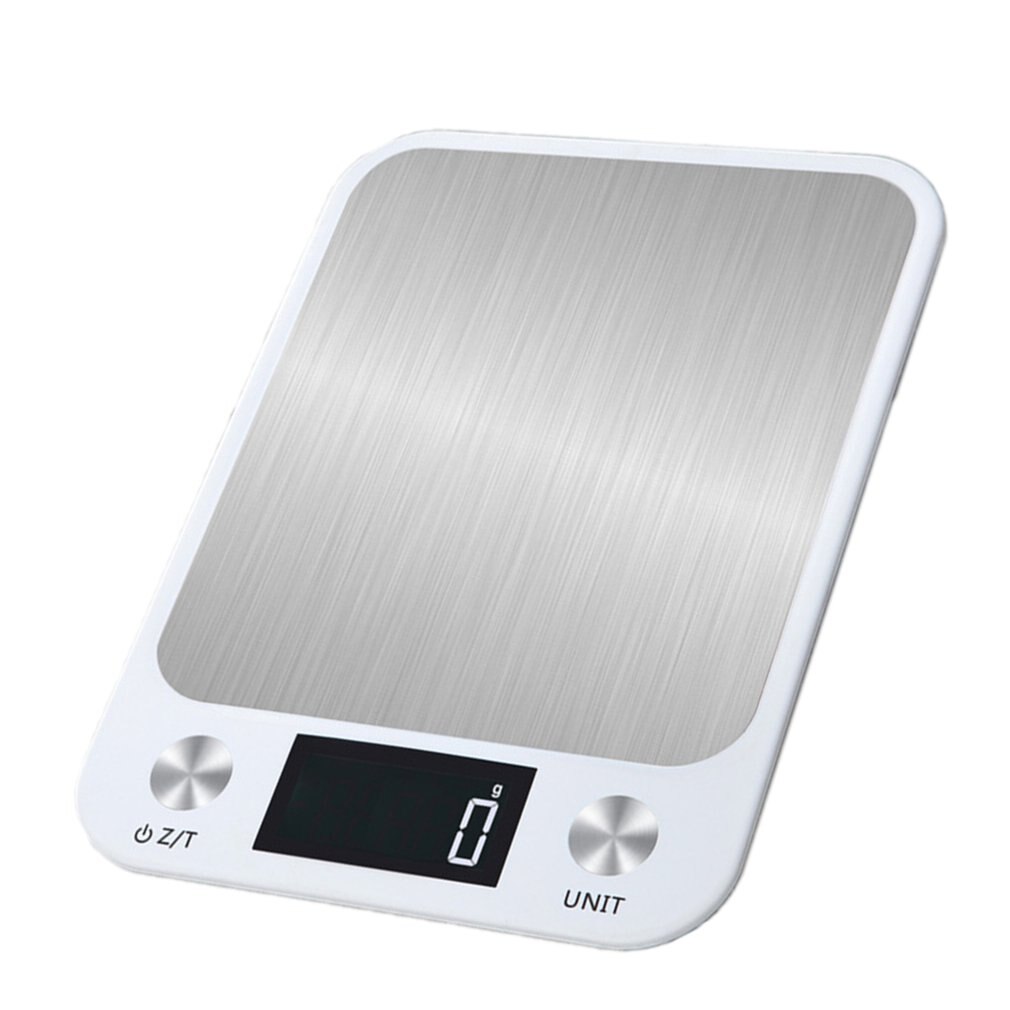 Matvåg digital köksvåg med hög precision elektronisk matvikt med stor lcd-skärm i rostfritt stål: Vit / 15kg