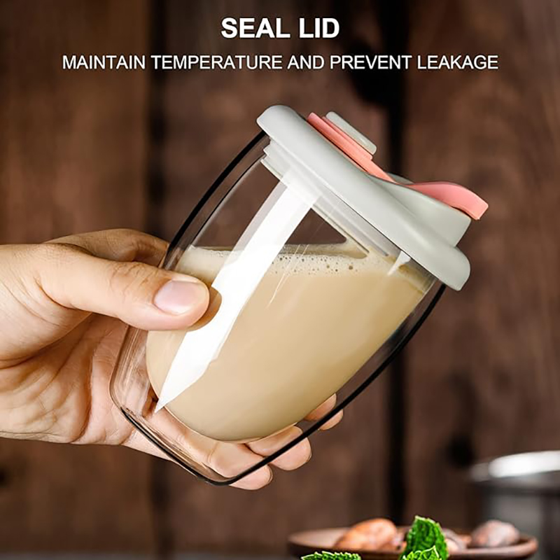 Dubbelwandige glazen bekers met deksel, herbruikbare geïsoleerde theemok, vaatwasmachinebestendig, milieuvriendelijk, koffiereismokken, vaatwasmachinebestendig