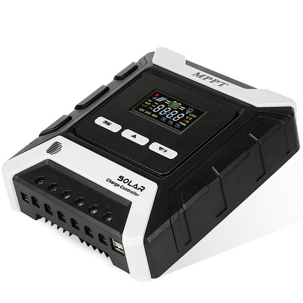 Solcelleladerkontroller 10a 20a 30a solcellepanelregulator ladeutladningskontroller til hjemme pv system 12v/24v/48v