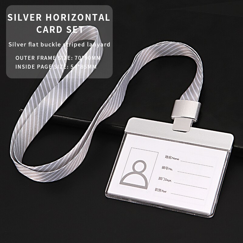 Anti-magnetisk kort kontor skole sygeplejerske adgangskort lanyard nøglering id kort holder aluminium legering akryl materiale: 5