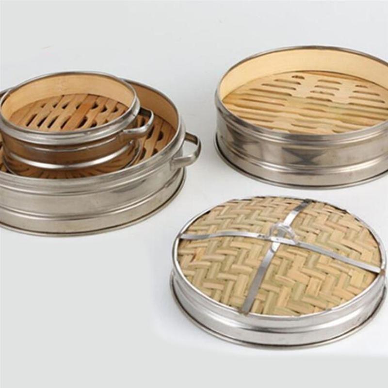 Boîte de vapeur portative de support de vapeur de fond de bambou de panier de cuiseur à vapeur de cuisine d'acier inoxydable pour la Machine de cuisson électrique de gaz