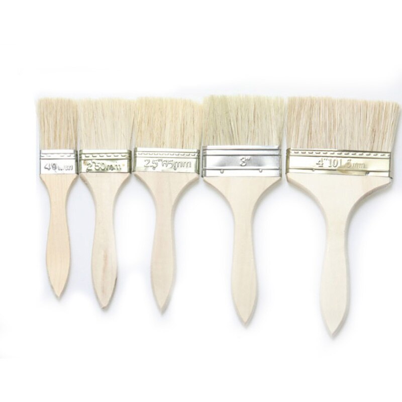 3er Set Holz Schablonierpinsel - Natürliche Borsten 13.5/17/22mm