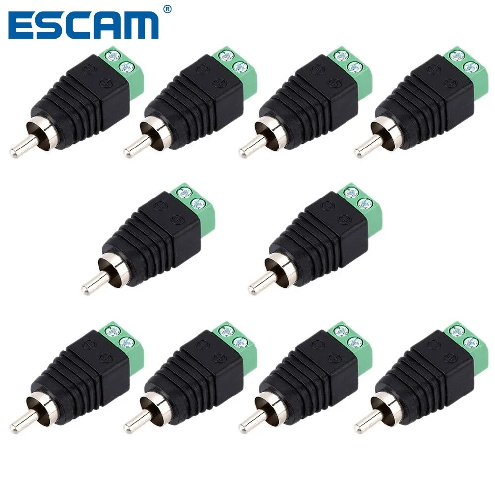 10x Femmina Bnc Maschio Rca Telecamera Tvcc Adattatore Cavo Coassiale Connettori