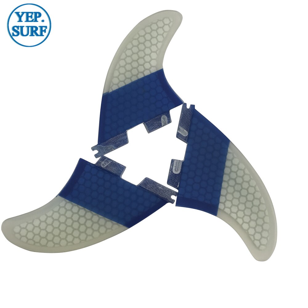 Surfboard fins FCS2 K2.1 FINS Tri-quad fins Surf FCSII Blue and White color Quilhas Honeycomb Fins