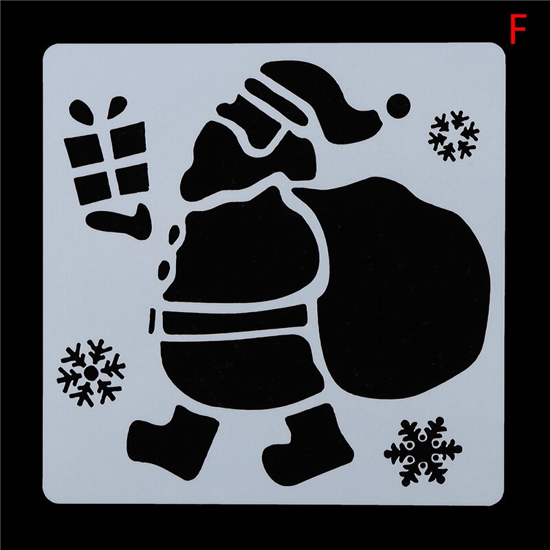 DIY Christmas Embossing Paper Card Template Craft Layering Stencils For Walls Painting Scrapbooking Stamp Album Decor 13x13cm: F