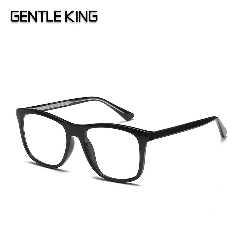 Zachte Koning Vierkante Anti Blauw Licht Blokkeren Bril Mannen Oversize Ultralight Optics Frame Computer Clear Brillen Vrouwen: C1 BRIGHT BLACK