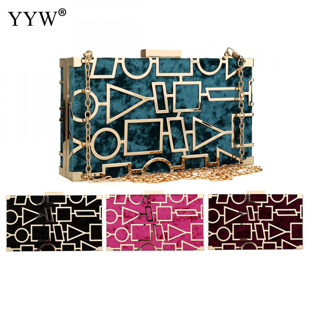 Zinklegering Clutch Tassen Voor Vrouwen Avondtasje Vrouwen Beroemde Mode Elegante Geometrische Chain Schoudertas Doos Koppelingen