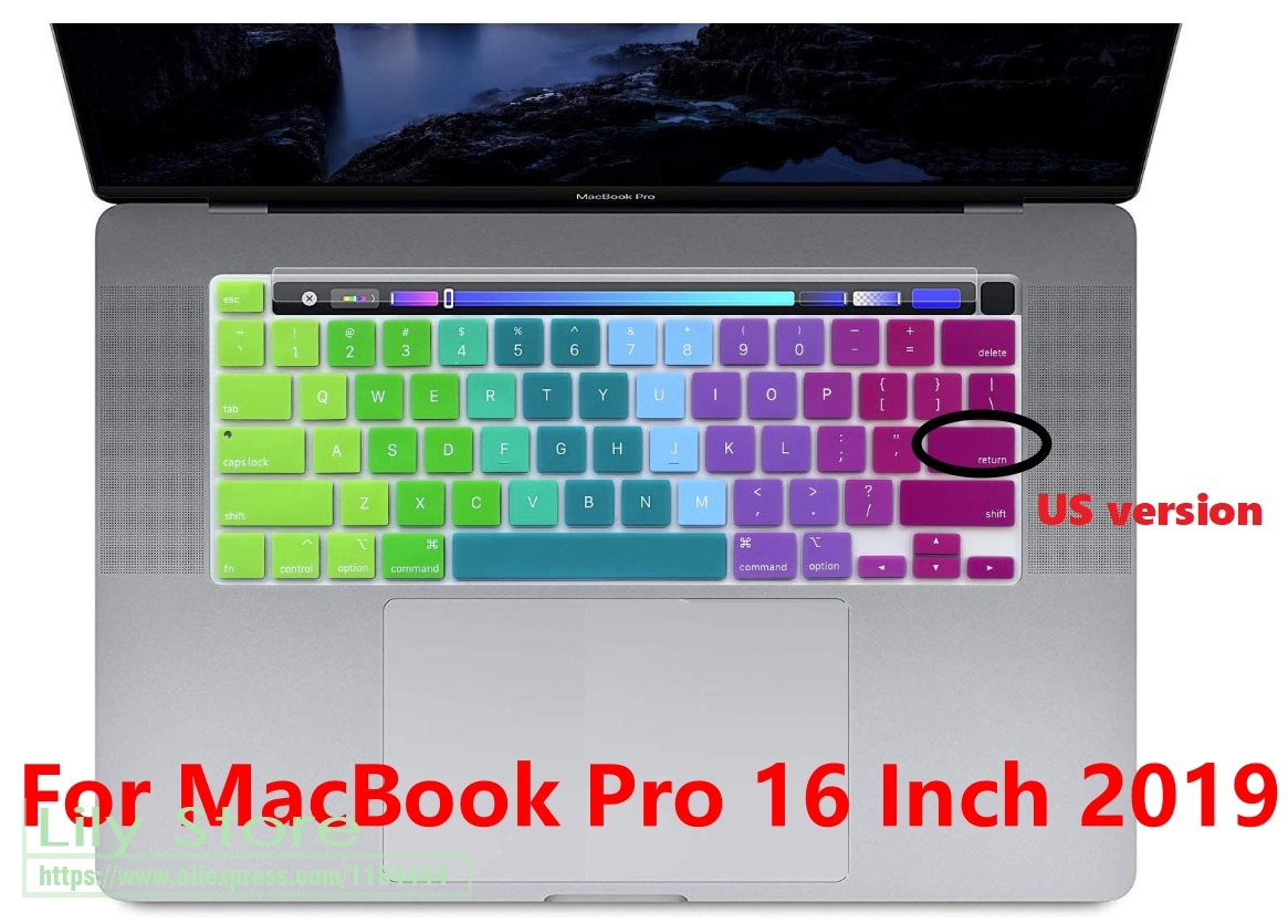 Silicone Keyboard Cover Protector Silicone Skin for MacBook Pro 16 inch Release with Touch Bar & Touch ID A2141