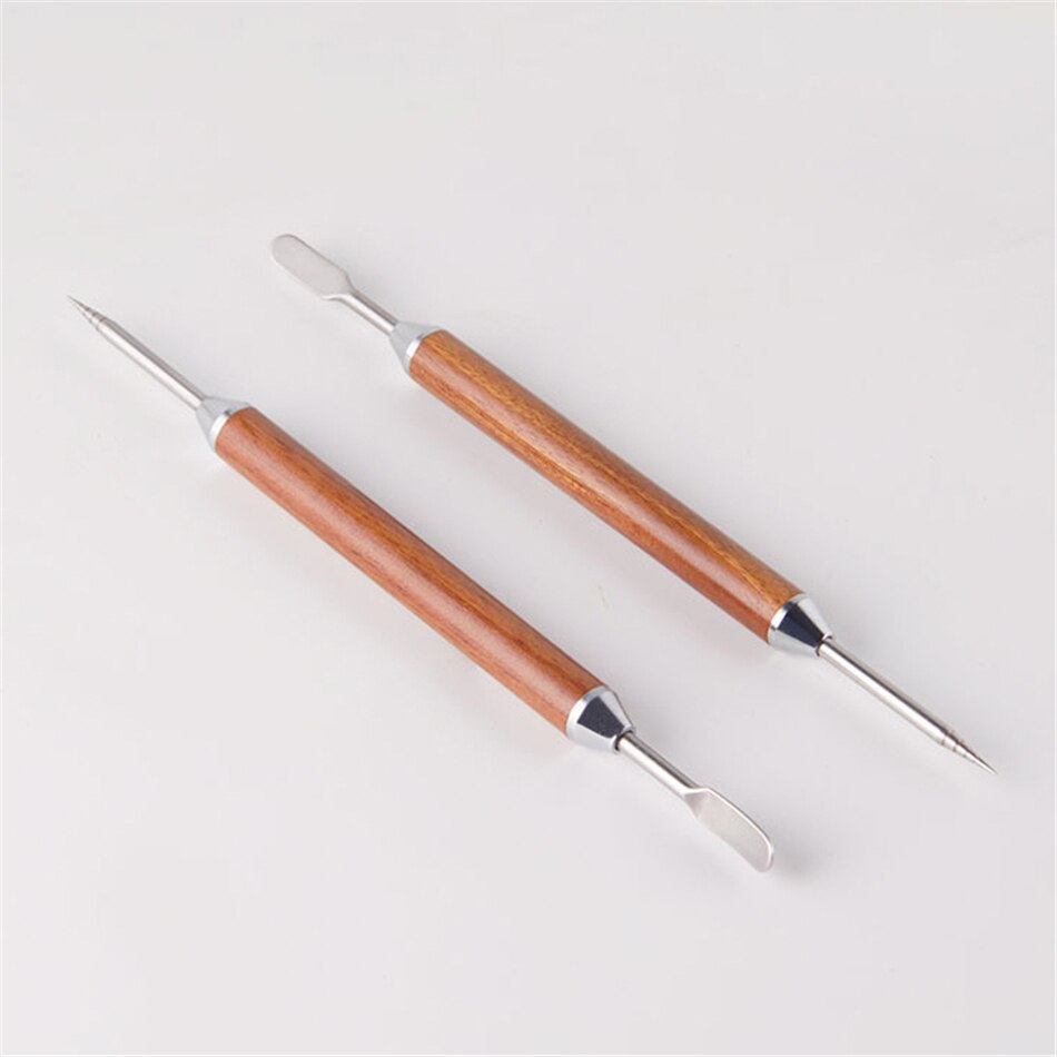 Ttlife 1pc houten handvat roestvrijstalen koffiesjablonen latte schuimspatel koffieservies diy koffiekunstnaald cafégereedschap voor barista