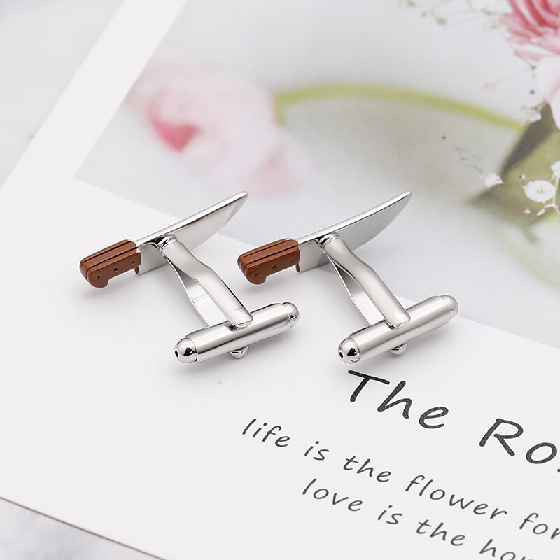 Copper Cufflinks Kitchen Knife Cufflinks Men's And Women's Shirts Party Practical Luxury Jewelry Cufflinks