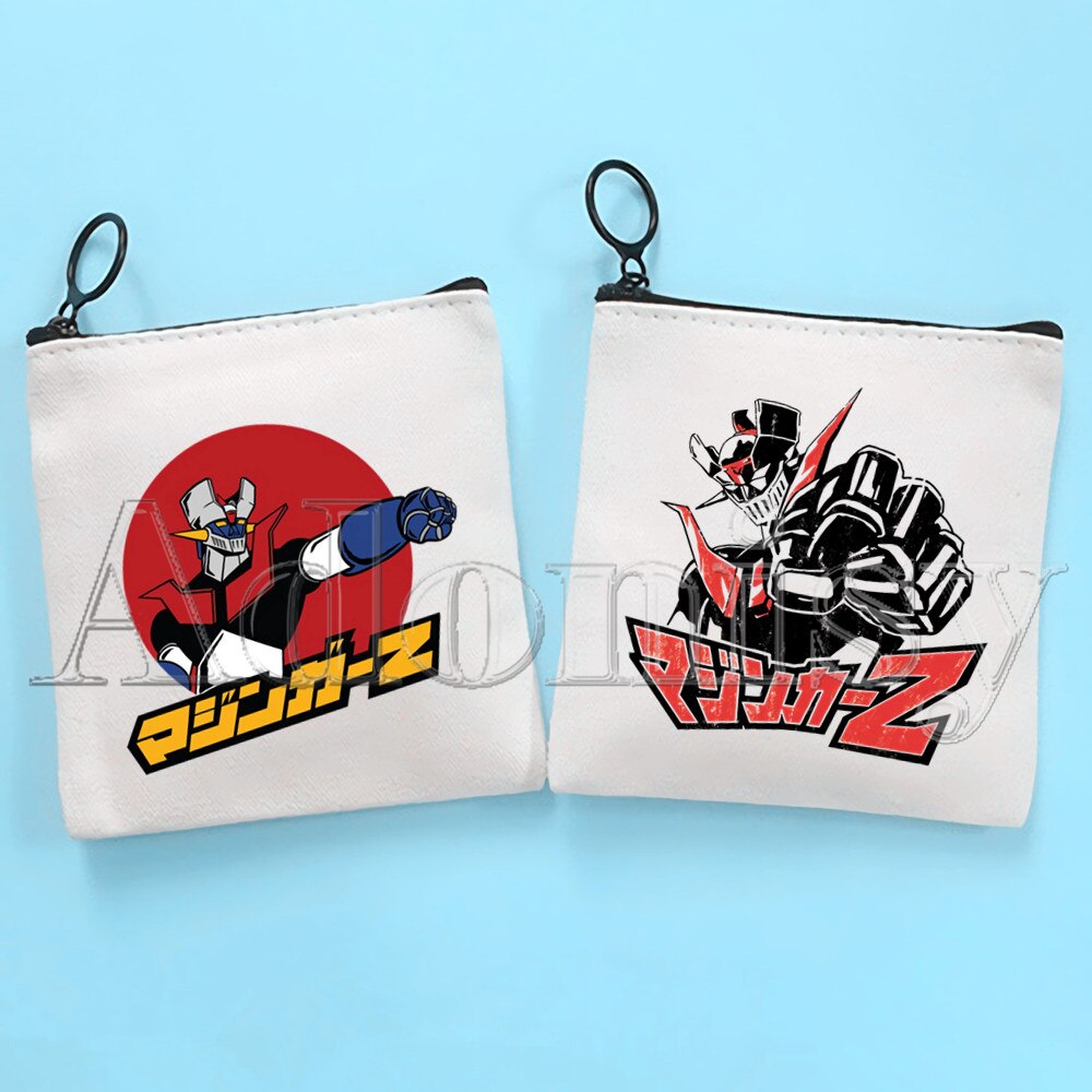 Mazinger Z Canvas Coin Purse Coin Purse Collection Canvas Bag Small Wallet Zipper Key Bag Hand