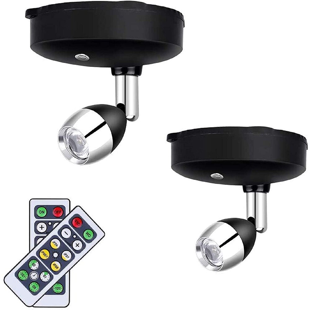 ABSF Wireless Spotlight Indoor,Battery Operated Accent Lights Art Lights for Paintings,LED Wall Light with Remote (2 Pack): A