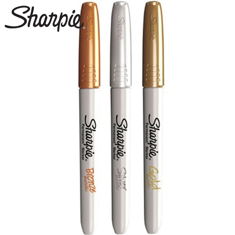 5 stücke Amerikanischen Marker Sharpie metallisch Gruß Karte Tapete Zeichen Fettige Nicht Verblasst Unterschrift Marker Gold Silber Kupfer verrotten Grün