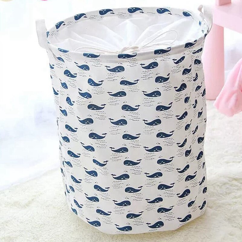 Household Foldable Convenient Canvas Laundry Hamper Storage Basket Laundry Bag Baby Storage Toy Storage-Whale