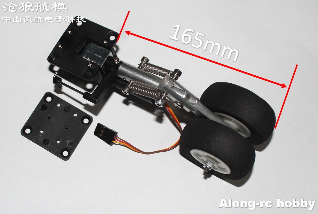 Rc-fly del 105mm -165mm næse, indtrækkeligt dobbeltfjeder, knælende landingsstel, eva-hjul til 3-5kg fly, gør-det-selv-modeller: Sølv