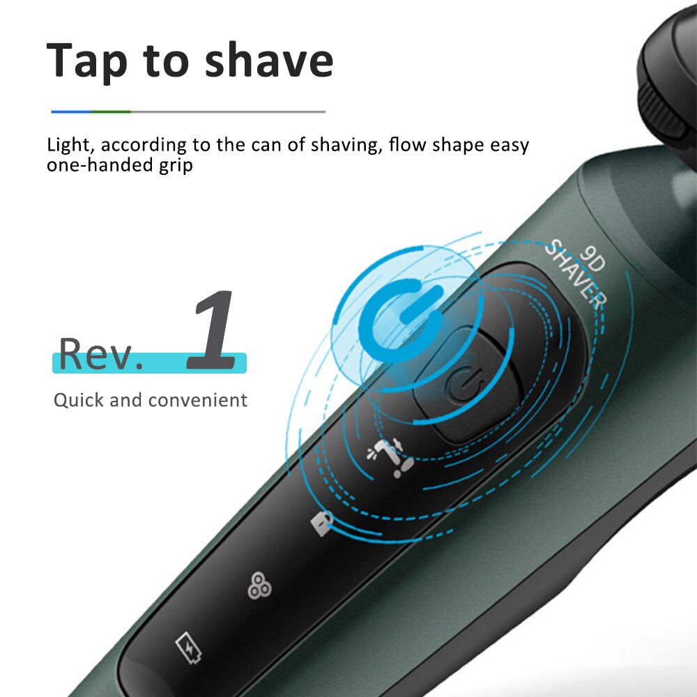 Electric Trimmer Razor for Men Waterproof Electric Shavers Wet &amp; Dry Use Rechargeable Battery Rotary Shavers Machine shaving