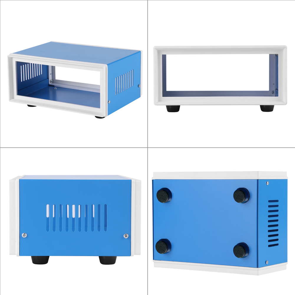 170*130*80mm Blue Metal Enclosure Project Case DIY Junction Box