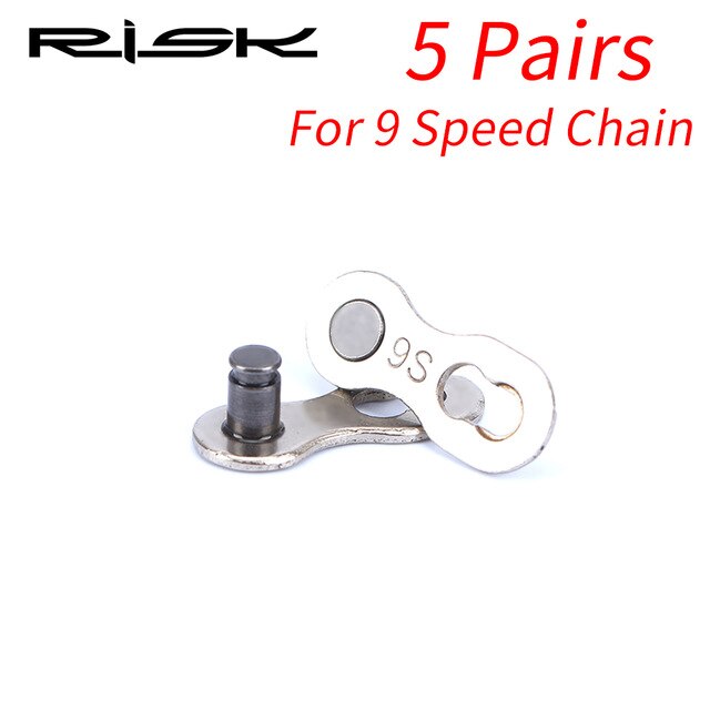 Juego de conectores rápidos para cadena de bicicleta, conjunto de 5 pares de eslabones de unión y bloqueo rápido para velocidades 6, 7, 8, 9, 10 y 11 de MTB o bici de carretera: 9 Speed