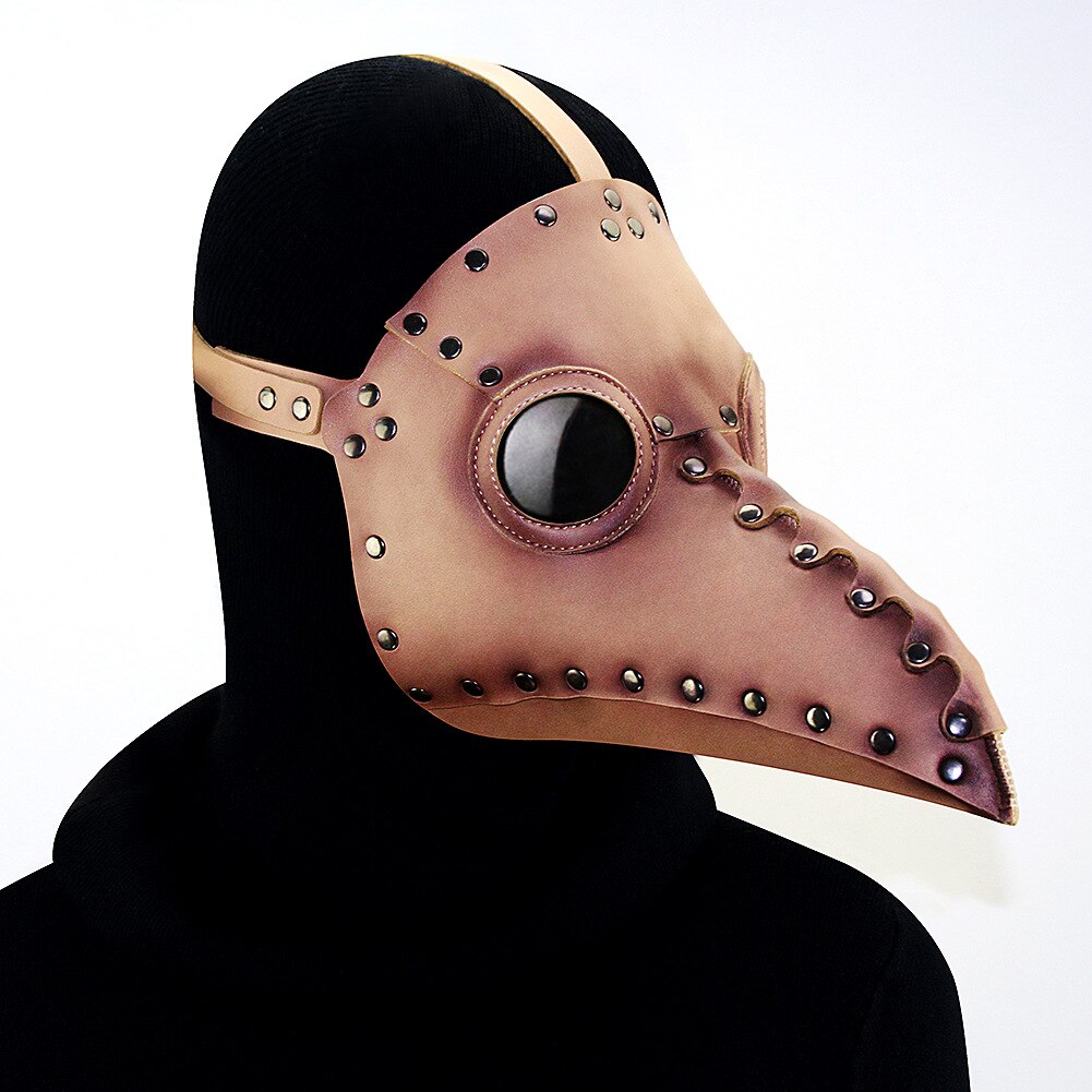 Hvid sort pest læge pu læder maske halloween fugl lang næse næb steampunk masker: Hg65005