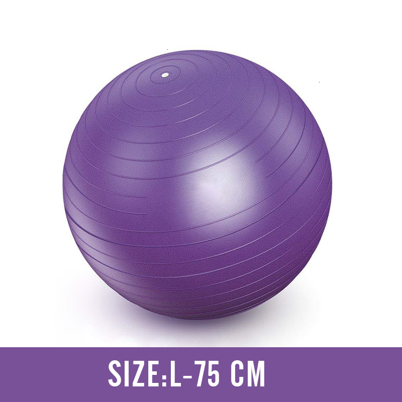 Bolas de ejercicio antiexplosión para hombre, 55cm-75cm, pelota para gimnasio, Pilates, Yoga, Fitness, equilibrio, estabilidad, soporta 2200lbs: Purple 75cm