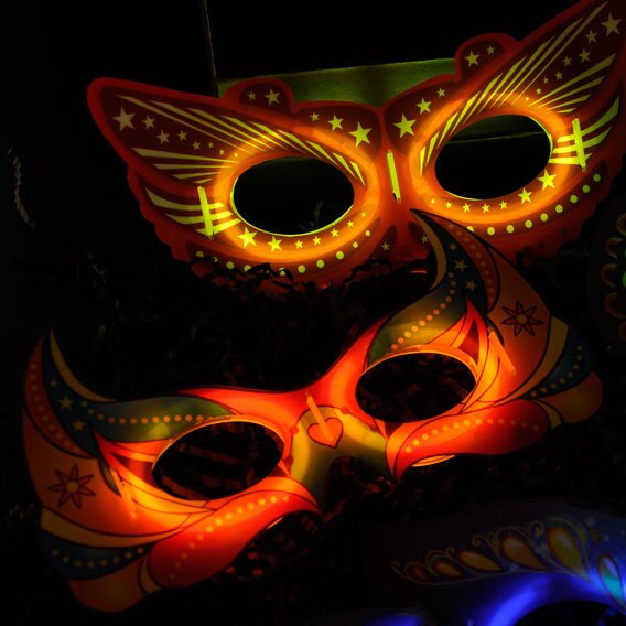 Fluorescerende Masker Lichtgevende Eye Masker Half Gezicht Masker 61 Kinderen Dag Props Bar Maskerade Festival Levert