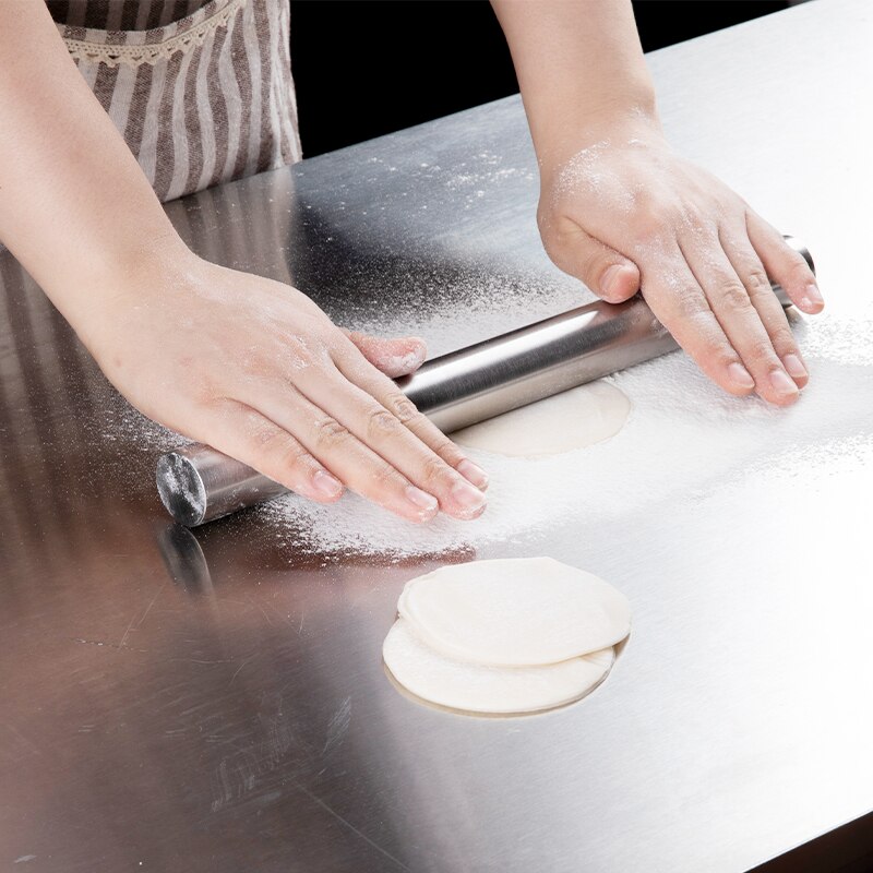 1pc kagerulle i rustfrit stål fondant rulle pizza pasta non-stick rulle stang dej glat kagerulle gør-det-selv bageværktøj