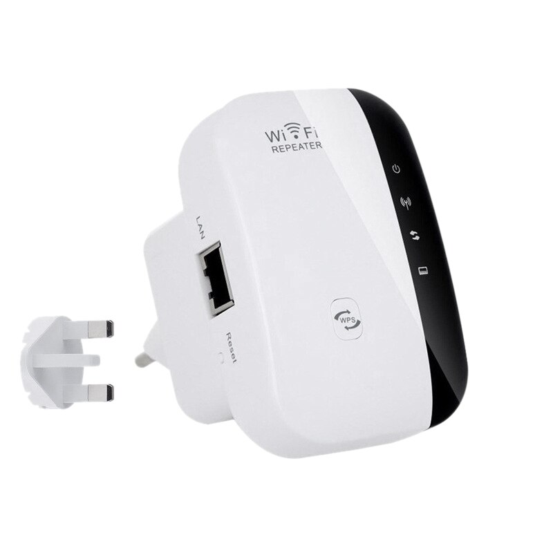 Wifi netværk repeater trådløs signalforstærker lille brød routing extender 300m relæ repeater uk plug