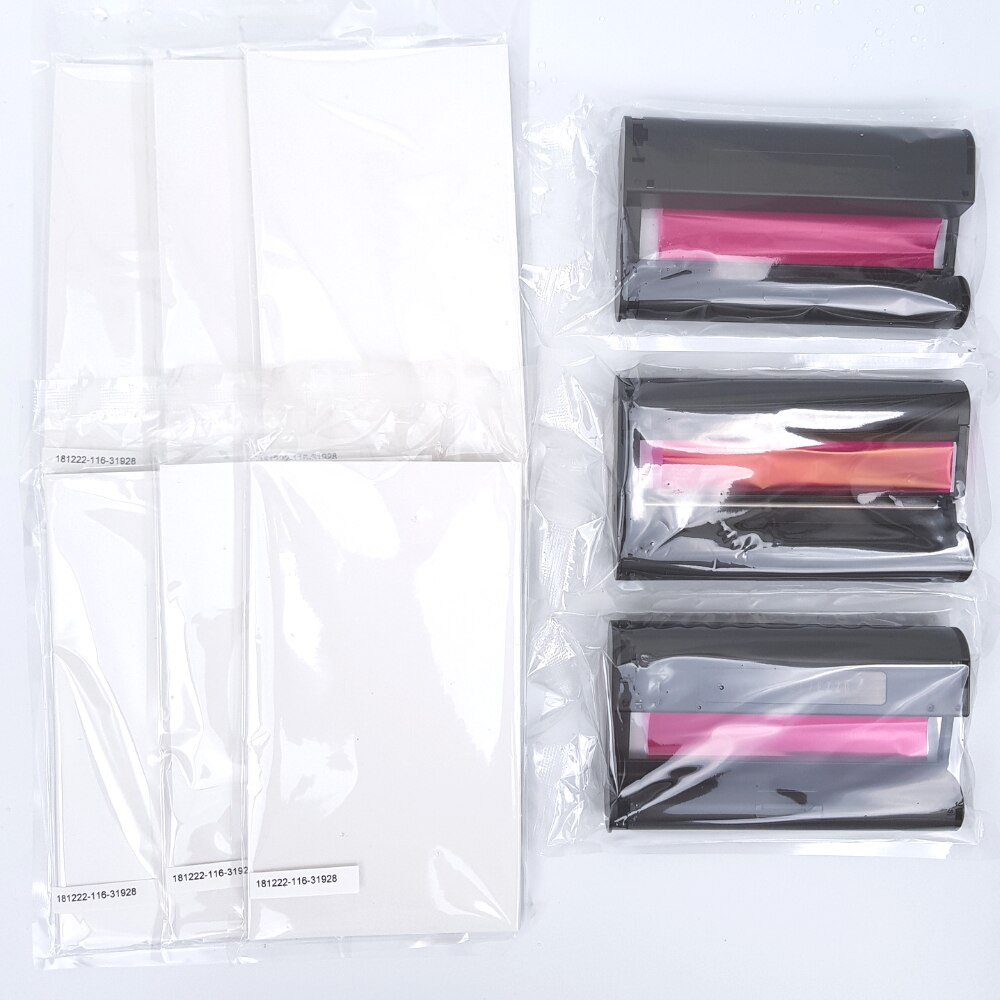 Compatible with Canon Selphy Color Ink Paper Set 108 Photo Papers, 3 Ribbons. KP-108IN