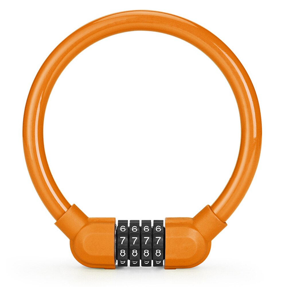 Bike Steel Cable Padlock Anti-theft Round Ring Security Outdoor Bike Lock Motorcycles Scooter Bicycle Chain Lock for Cycling: Orange