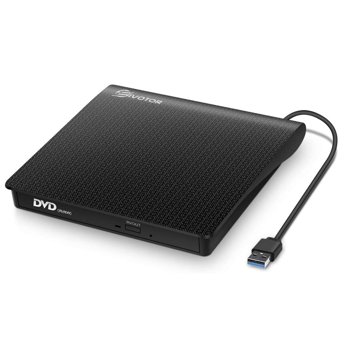 EIVOTOR-Unidad óptica externa USB 3,0, reproductor de DVD-RW, grabador de CD y DVD, compatible con transferencia de datos de 2MB para PC y portátil: Default Title