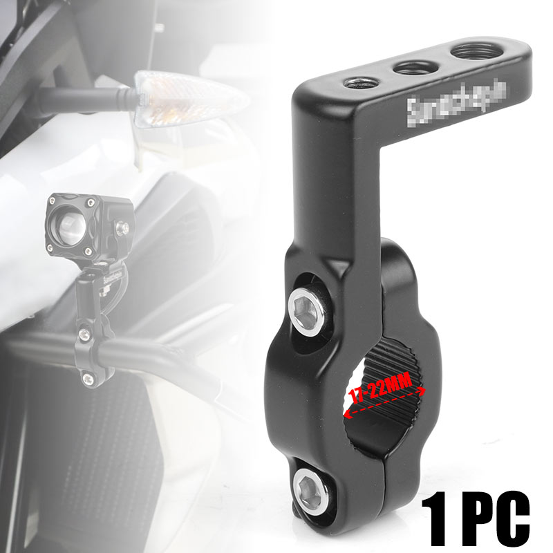 Soporte de manillar de motocicleta de 22mm, soporte de montaje de foco de faro LED, abrazadera de soporte de lámpara de aluminio para bicicleta personalizada Cafe Racer: Beige