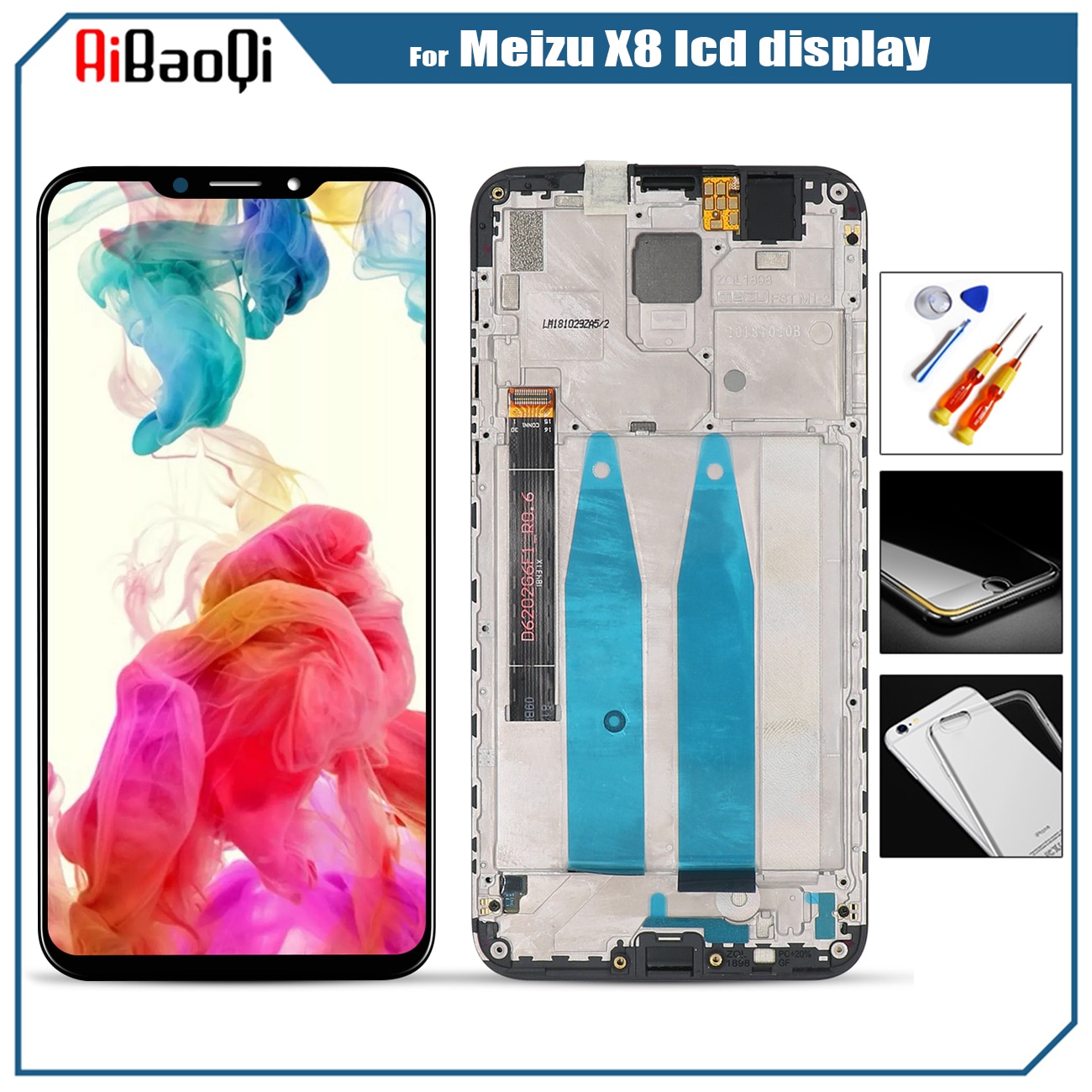 Oryginalny LCD Meizu X8 wymiana wyświetlacza LCD + ekran dotykowy Digitizer Meizu X8 robić ekranu LCD telefonu przypadku + narzędzie X8 ekran LCD