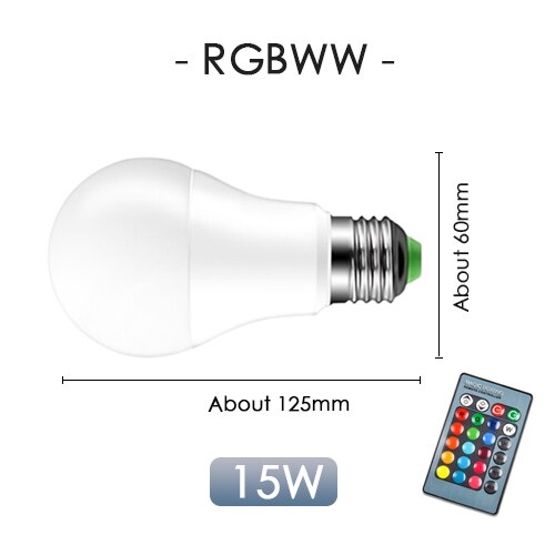 Led Rgb Lamp Rgbw Rgbww E27 5W 10W 15W Spot Light Remote Kleurrijke Party Bar AC220V 240V Home Decor Night Lamp: RGBWW 15W