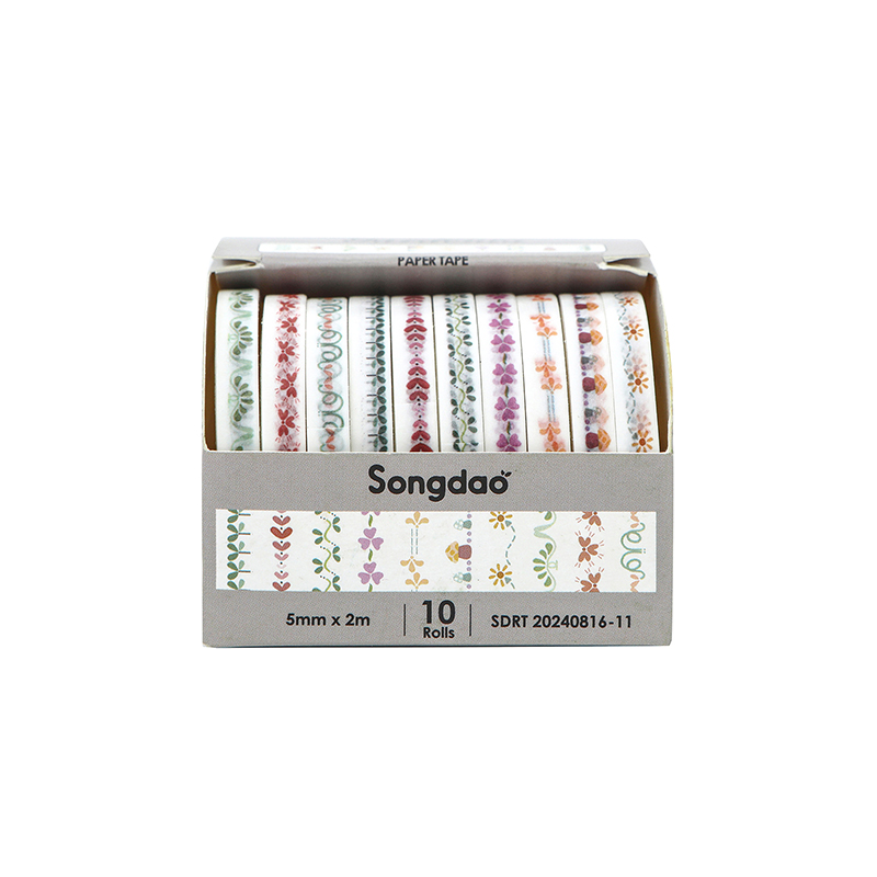 10Rolls Slim Basic Washi Tape Scrapbooking Supplies Washi Tape Set Rainbow Cinta Adhesiva Decorativa Journal Diary Washi Tapes: light green