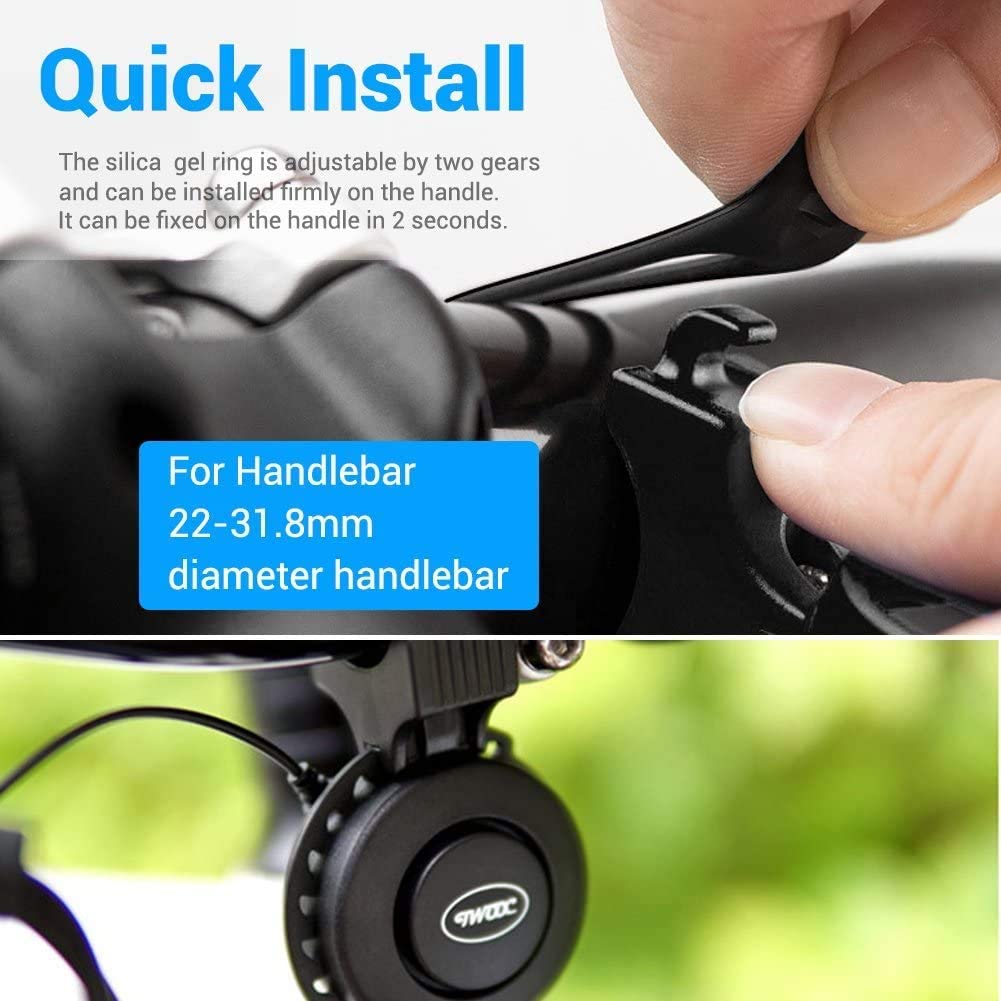 Timbre de bicicleta eléctrico IP65, claxon para bicicleta eléctrica, resistente al agua, recargable por USB, 120dB, 4 modos, accesorios para bicicleta