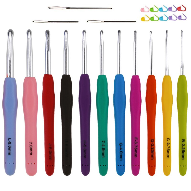 Crochet Hook Set Needle Ergonomic Crochet Hook Handle Crochet Needles Knitting Needles Hook For Chunky Yarns Sewing Accessories