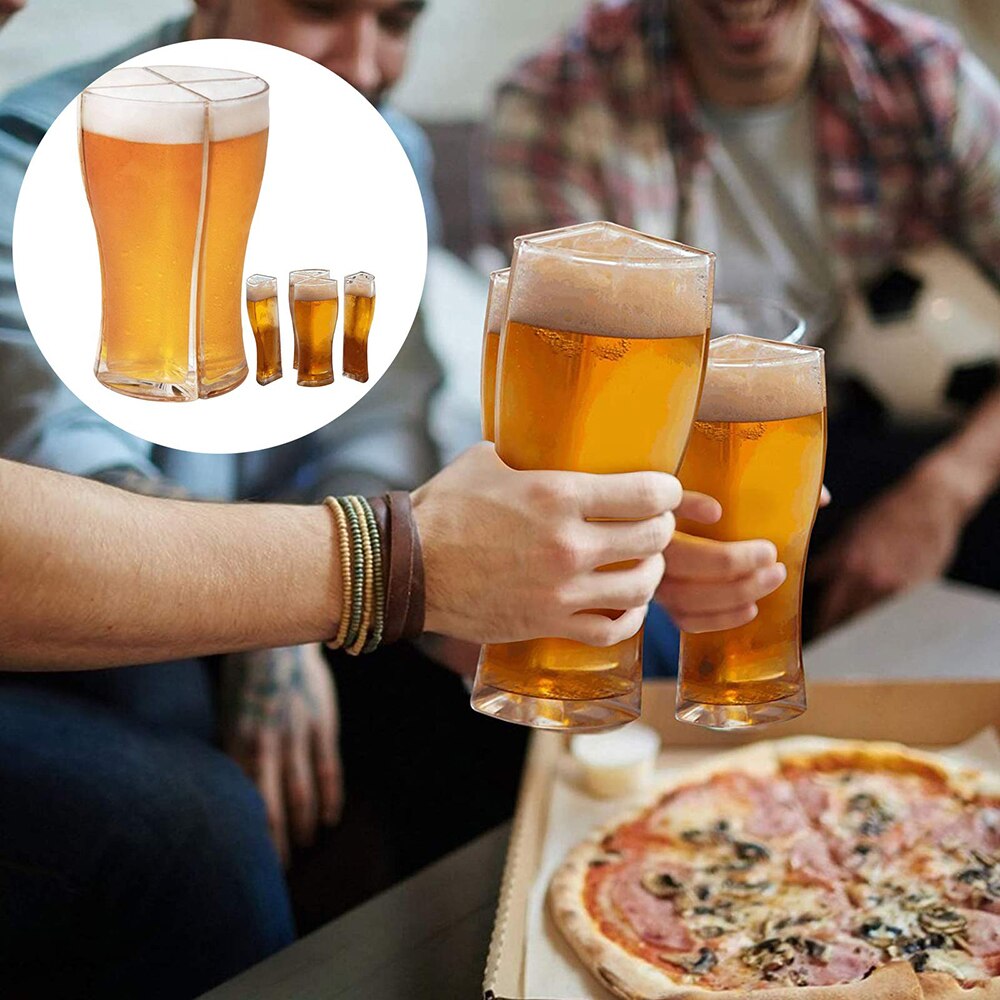 Super skonnert ølglas krus kop adskillelig 4 del stor kapacitet tyk øl krus glas kop gennemsigtig til klubbar fest hjem
