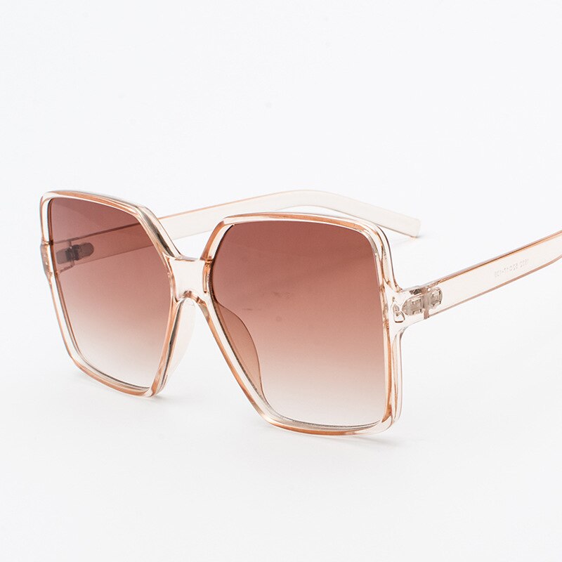 Elbru Oversized Champagne Zonnebril Vrouwen Oceaan Snoep Dames Shades Grote Frame Zonnebril Vrouwelijke UV400 Bescherming